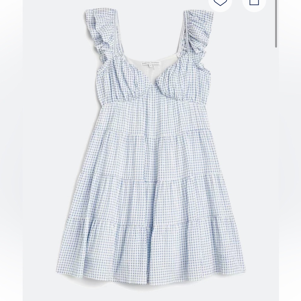 Blue Flutter Sleeve Aline Dress